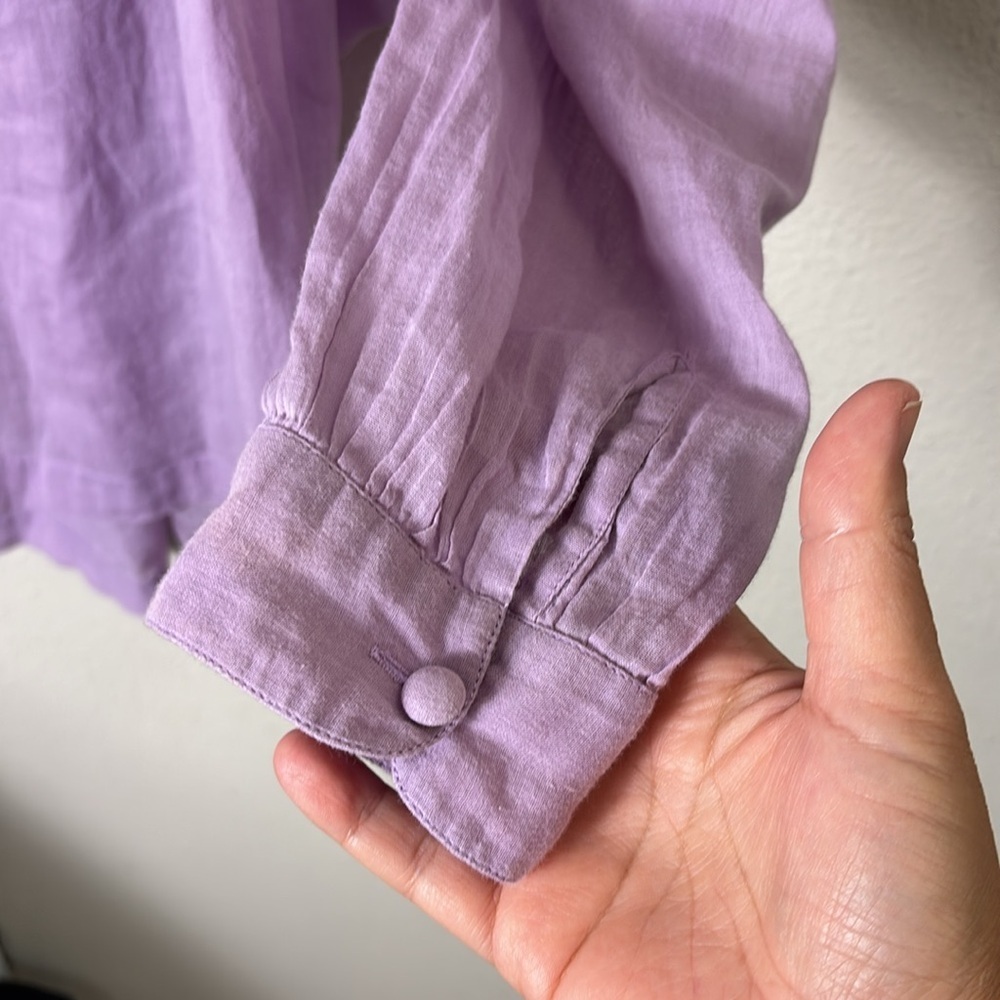 Future Primitive Lilac Half Button Down Long Slee… - image 5